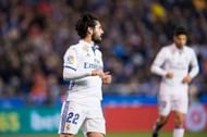 LA CORUNA, SPAIN - APRIL 26: Isco of Real Madrid celebrates after scoring his team's fifth goal during the La Liga match between RC Deportivo La Coruna and Real Madrid at Riazor Stadium on April 26, 2017 in La Coruna, Spain.  (Photo by Juan Manuel Serrano Arce/Getty Images)